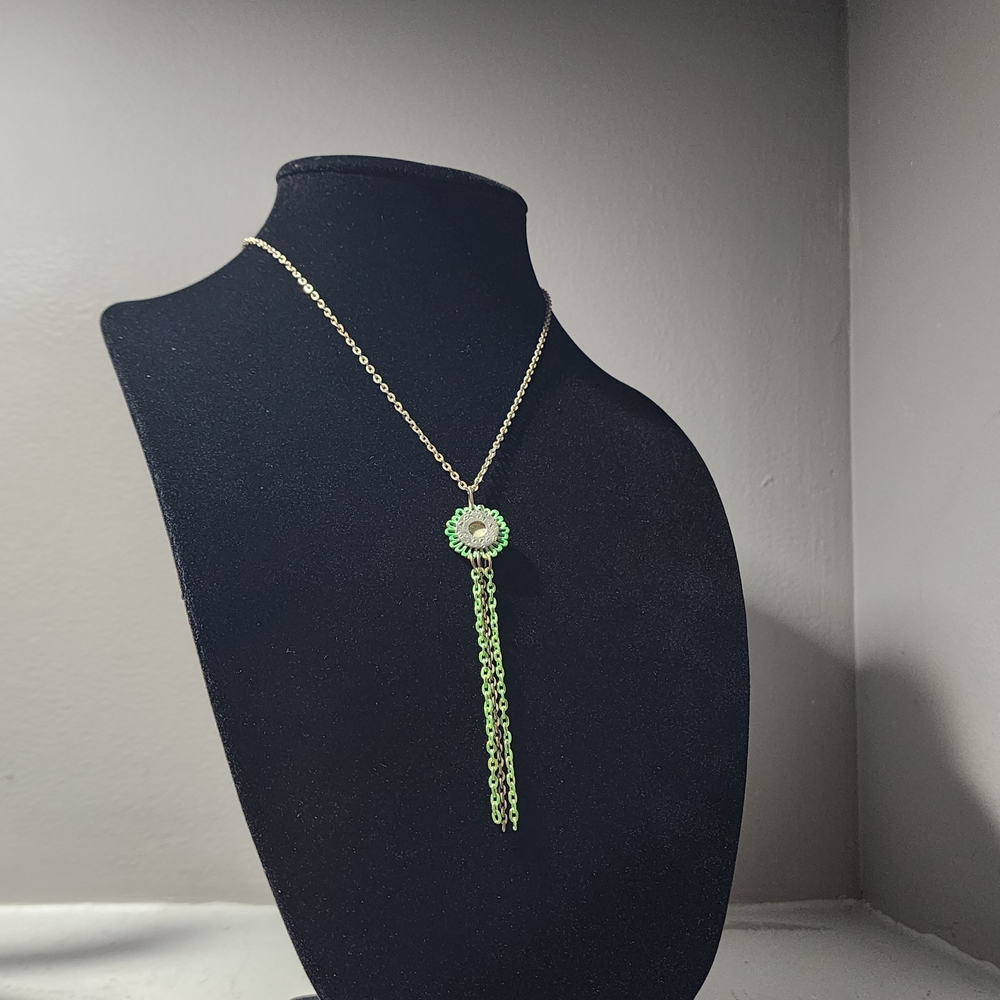 Chic Green Tassel Necklace